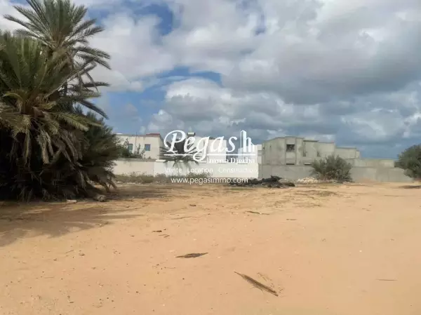 photo bien Un terrain à vendre à Djerba titre bleu et zone urbaine